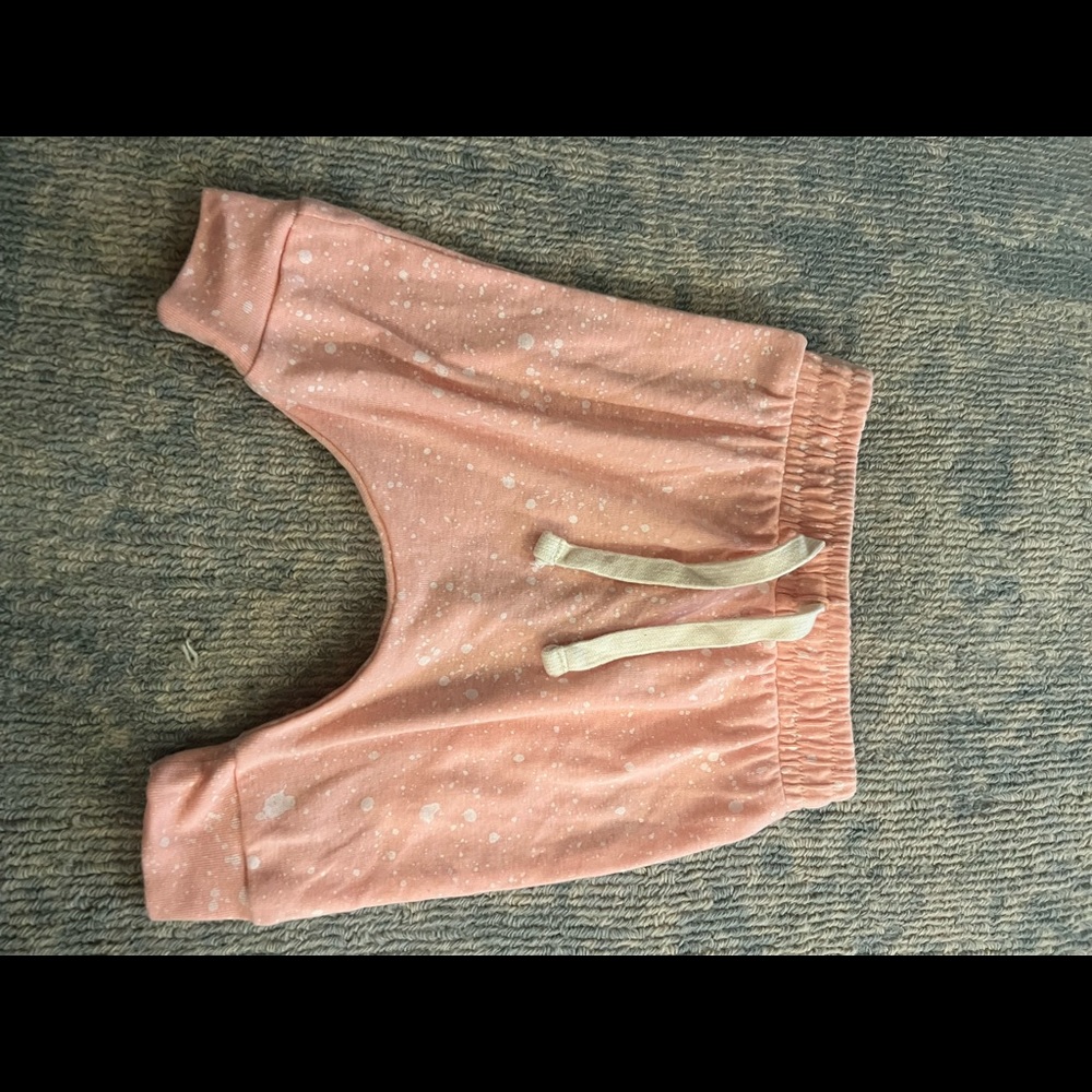 Stem pink and white baby girl pants
